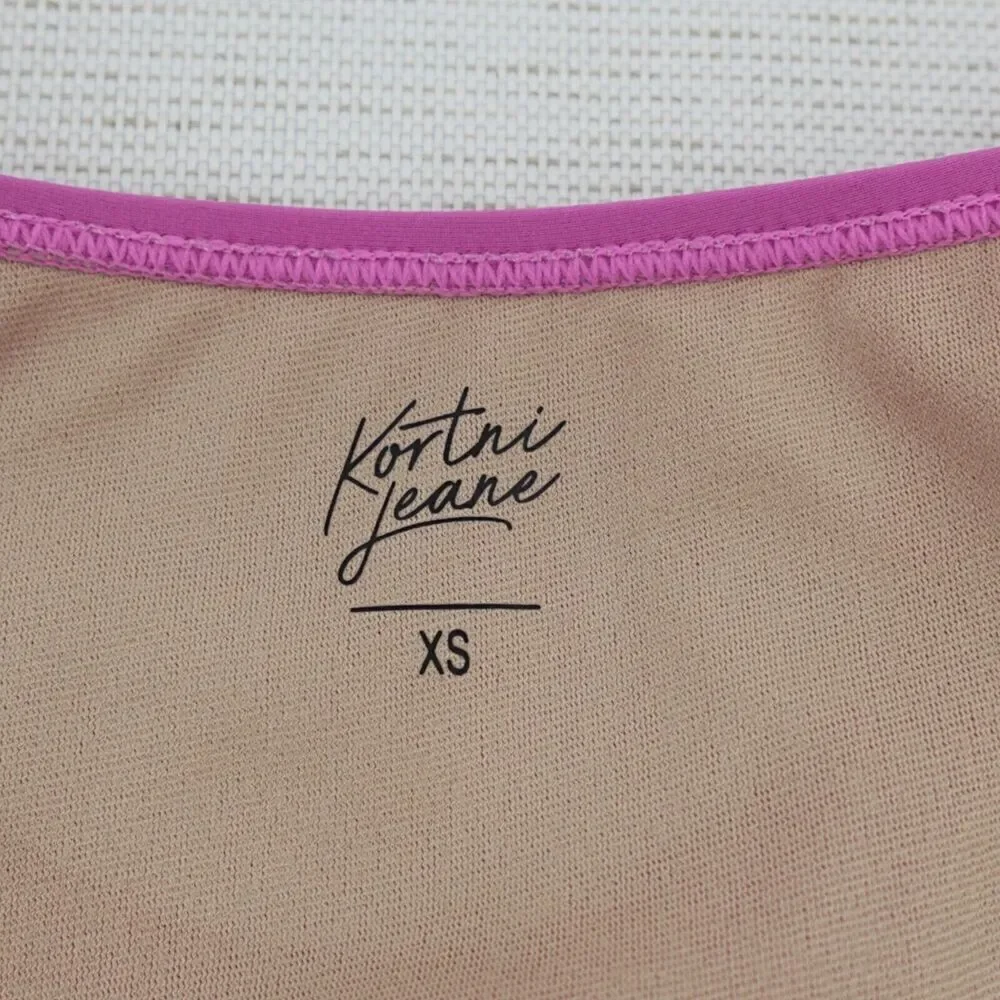 KORTNI JEANE Bikini Bottom XS‎ Purple Tie-Up Front Retro Flattering